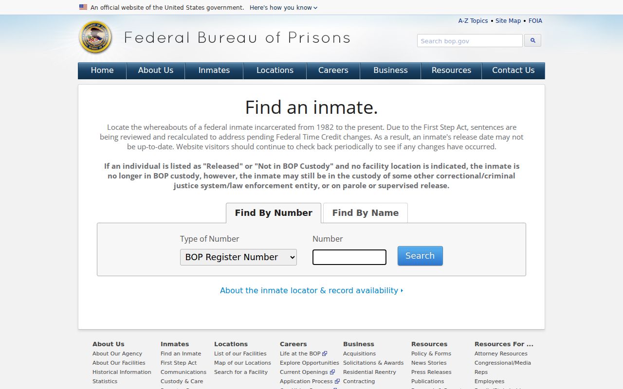 Crockett County arrest follow-up using the federal inmate locator